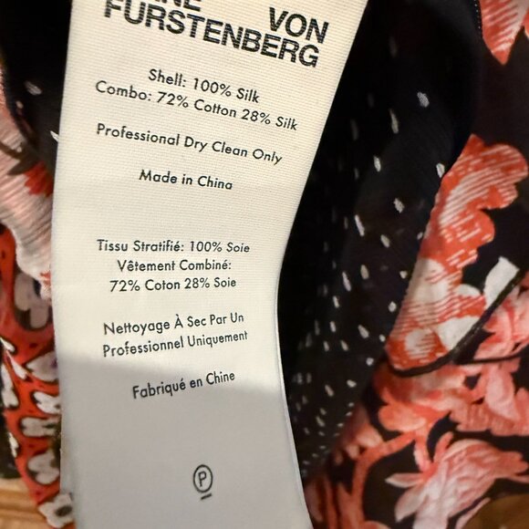 DIANE VON FURSTENBERG Lou Silk Chiffon Collared Polka Dot Summer Dress NWT SZ 14 - Picture 4 of 7